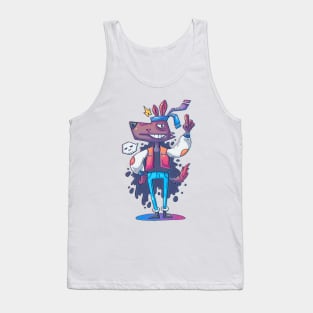 Wolf Hipster Creative Cartoon Tank Top